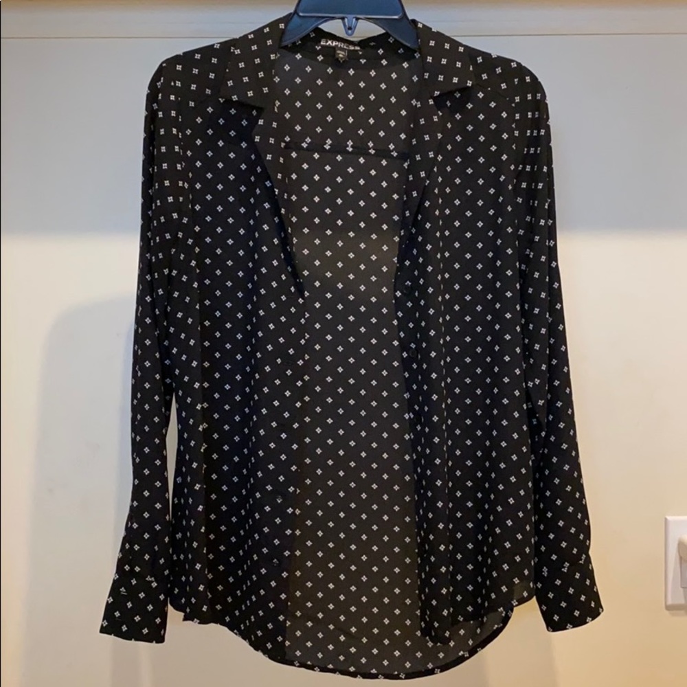 Express Black Pattern Portofino Blouse